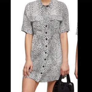 Topshop Animal Print Shirtdress